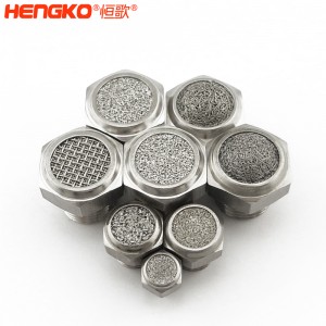 廠家直銷316不銹鋼燒結消聲器耐高溫降噪，粉末燒結氣動元件可按需定制